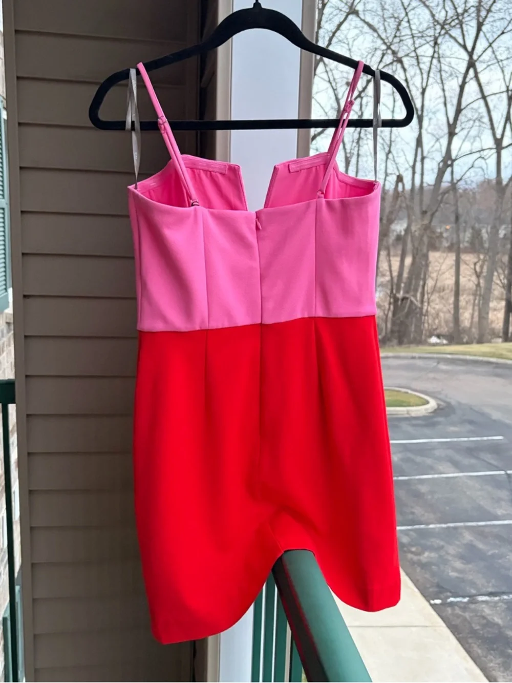 🆕🌸💖BCBG New York Colorblock Pink Red Bodycon Dress Size S Mini Party Dress NWT - Picture 4 of 15